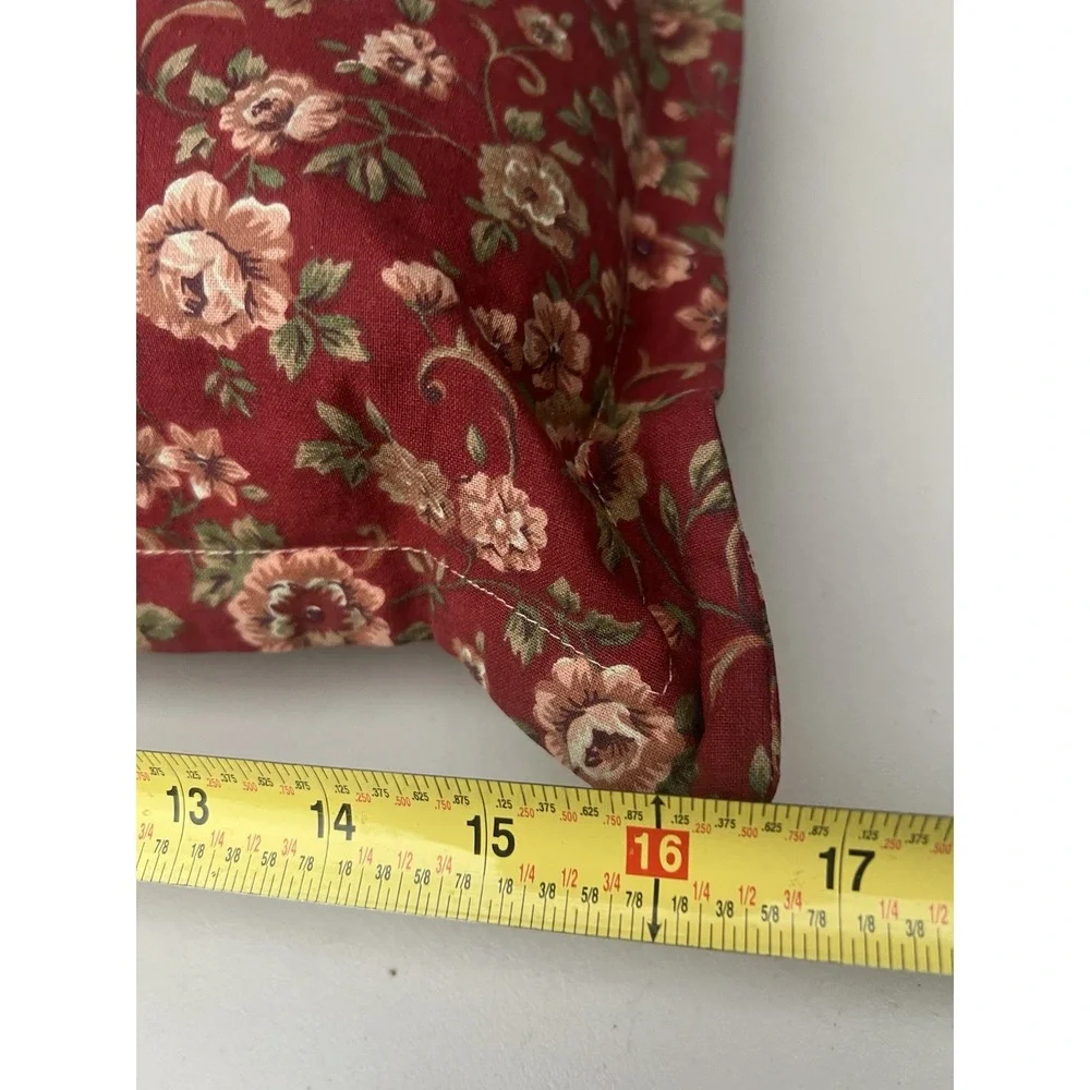Set 2 Handmade Floral Throw Pillows Red Cottage Farmhouse 17